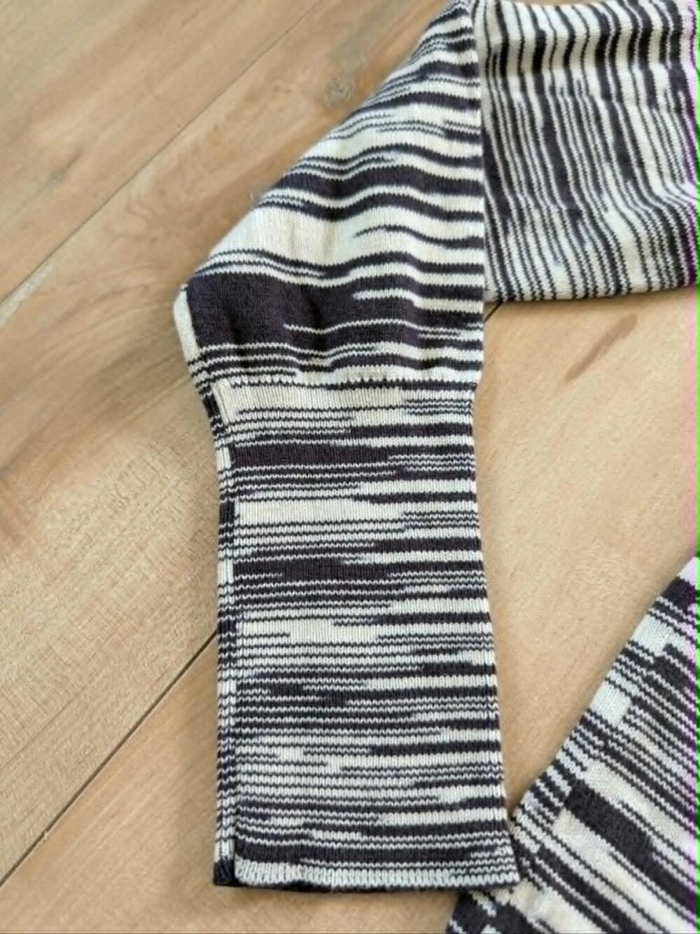 NIC+ZOE Striped Knit Turtleneck Tunic Sweater Medium Black Ivory - Picture 4 of 8